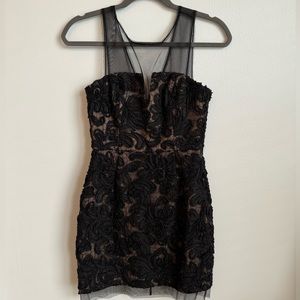 BCBG Maxazria- Black Lace Mini Dress